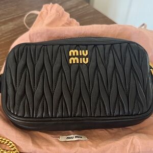 Miu Miu Black Crossbody with Gold Logo